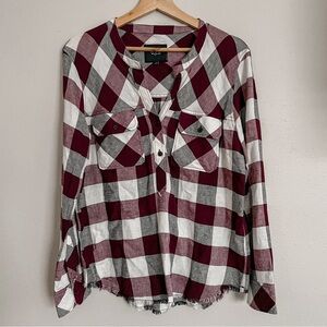 Rails | Redding Popover shirt, White, Plum Coal, Size medium